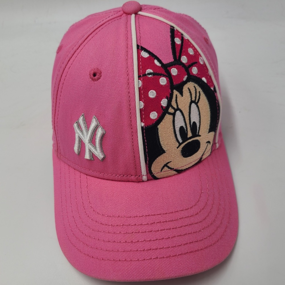 Child New York Yankees Hat Adjustable New Era 9Forty Pink White MLB Minnie Mouse